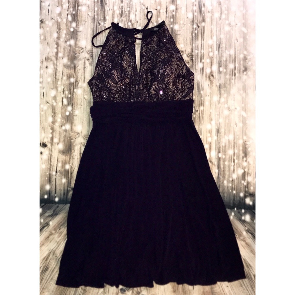 RM Richards Purple and nude lace dress size 12